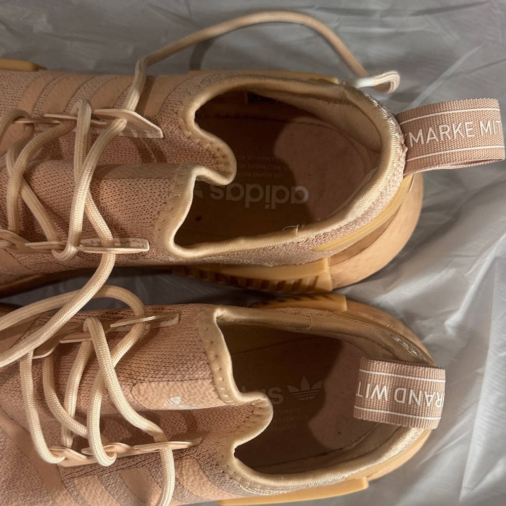 Adidas NMD R1 Beige Tan Sneakers Women’s Size (9) Boost Running Shoes - Picture 2 of 4